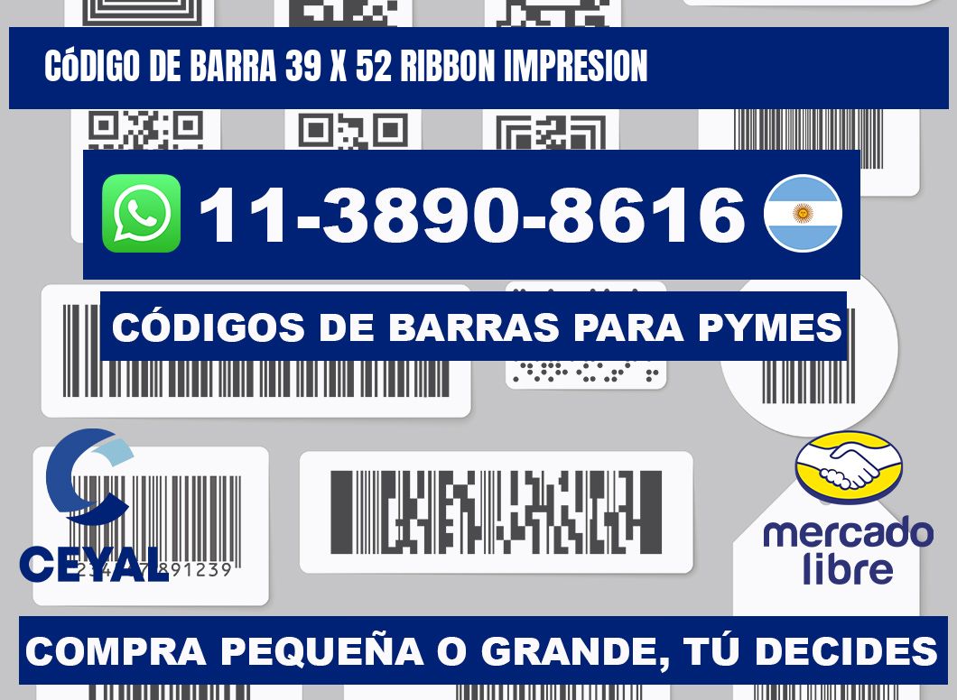 código de barra 39 x 52 ribbon impresion