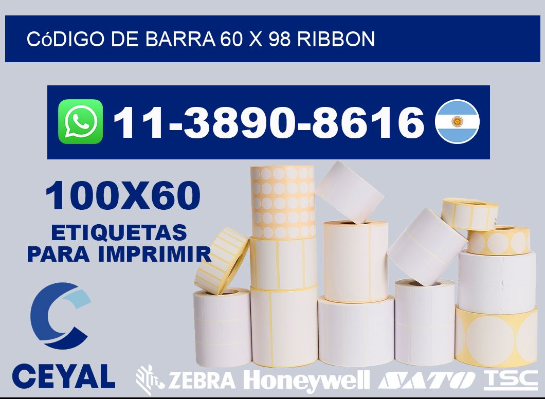 código de barra 60 x 98 ribbon