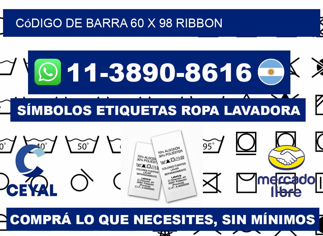 código de barra 60 x 98 ribbon