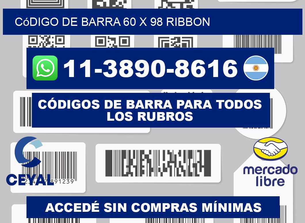 código de barra 60 x 98 ribbon