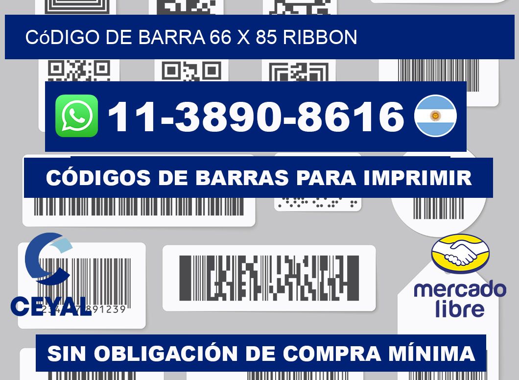 código de barra 66 x 85 ribbon