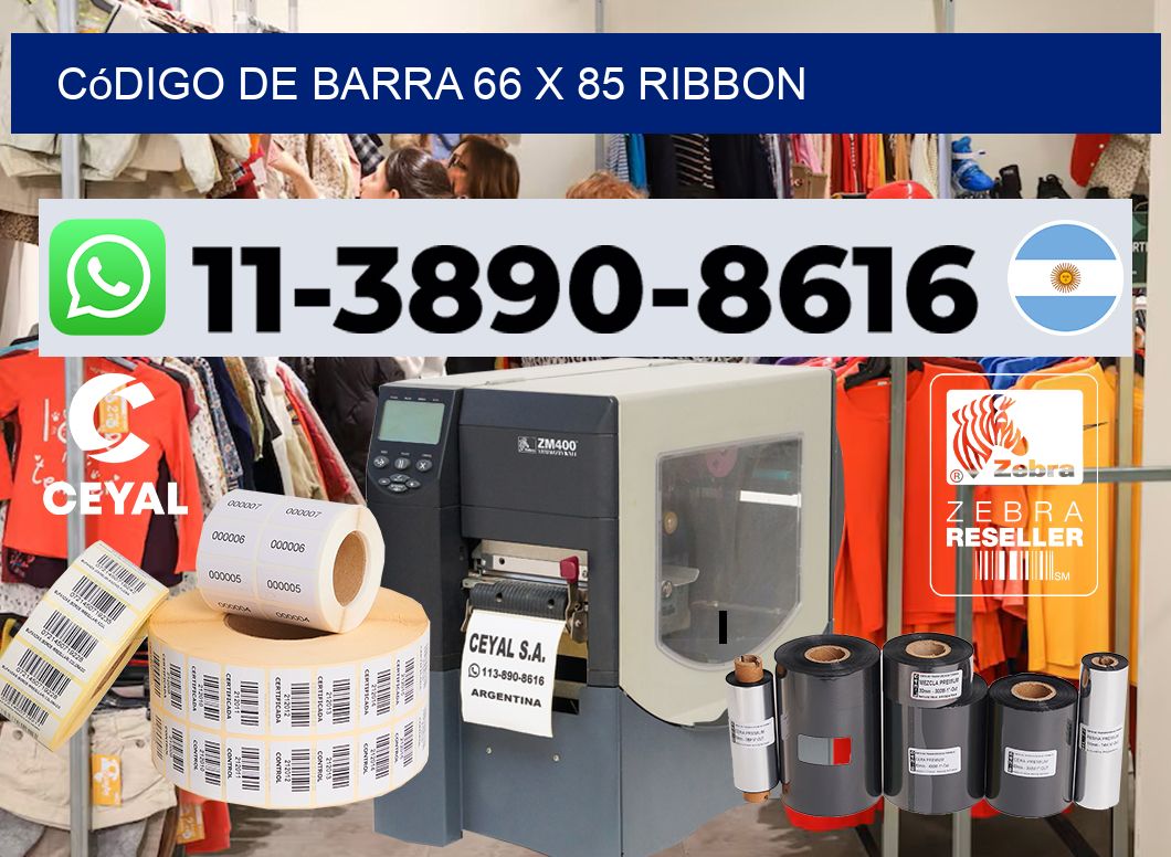 código de barra 66 x 85 ribbon
