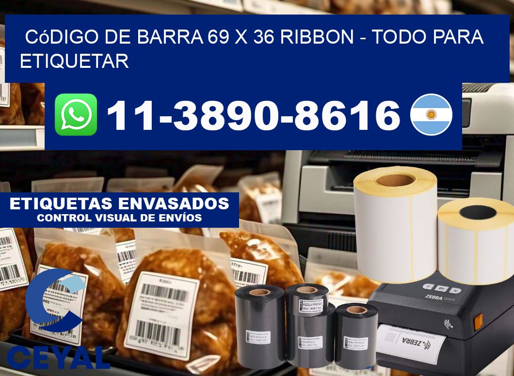 código de barra 69 x 36 ribbon - Todo para Etiquetar