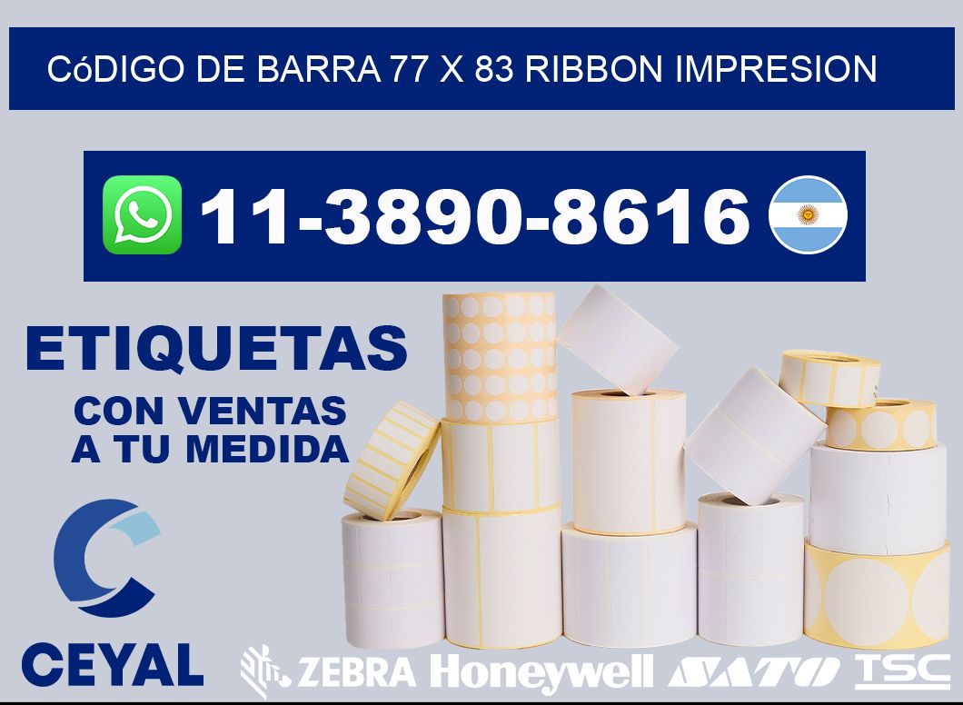 código de barra 77 x 83 ribbon impresion