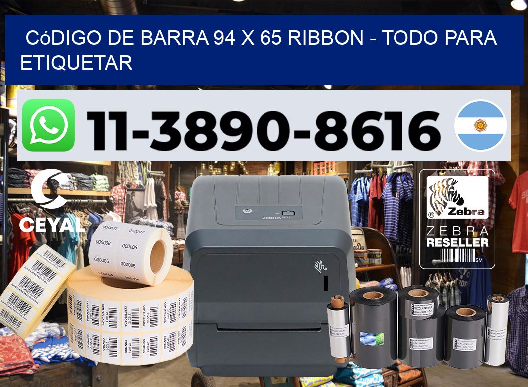 código de barra 94 x 65 ribbon - Todo para Etiquetar