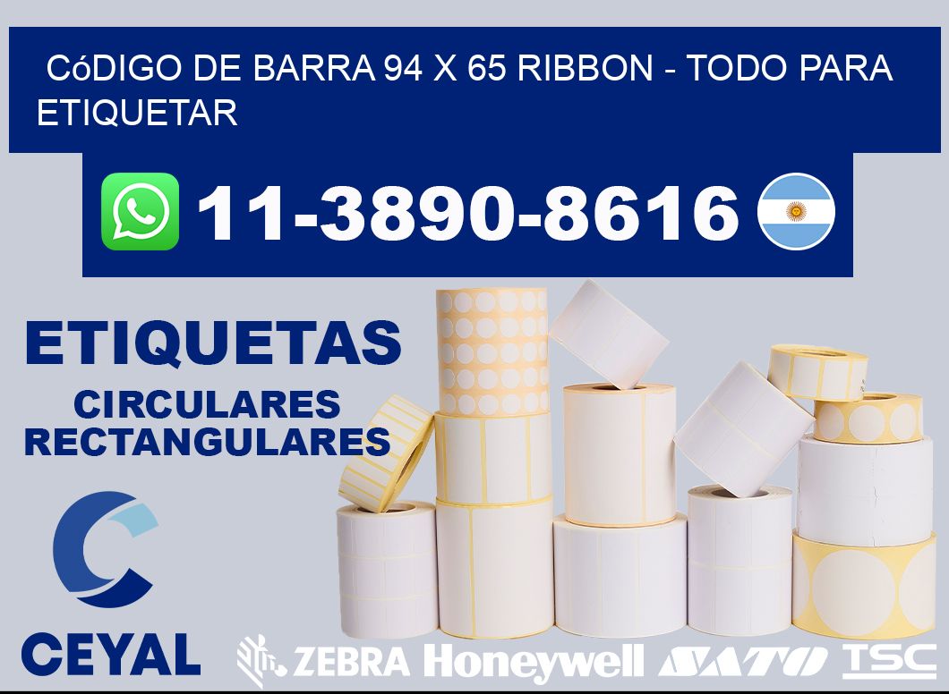 código de barra 94 x 65 ribbon - Todo para Etiquetar