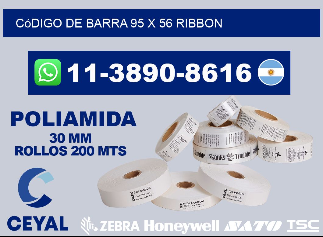 código de barra 95 x 56 ribbon