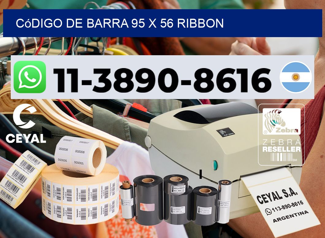 código de barra 95 x 56 ribbon