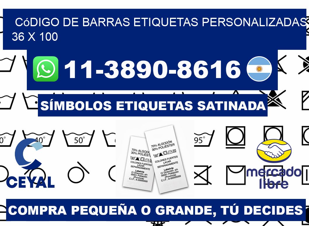 código de barras etiquetas personalizadas 36 x 100