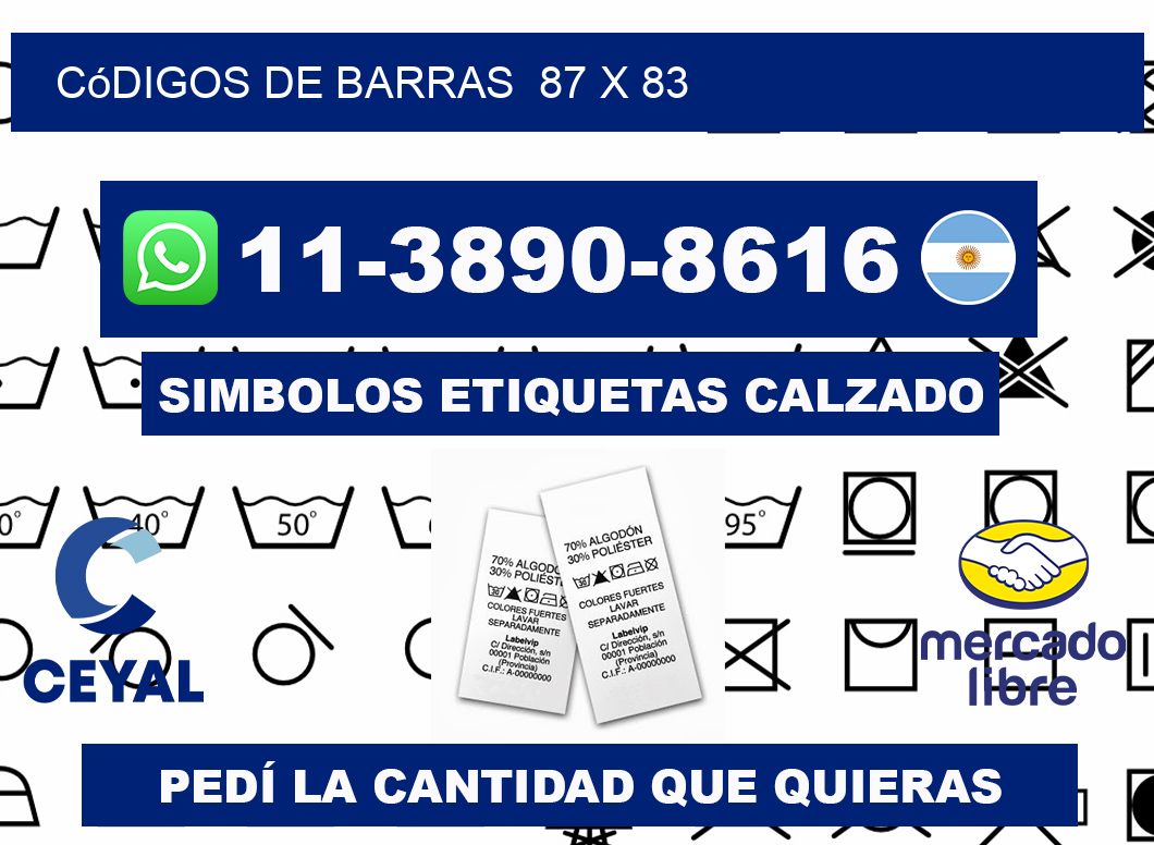 códigos de barras  87 x 83