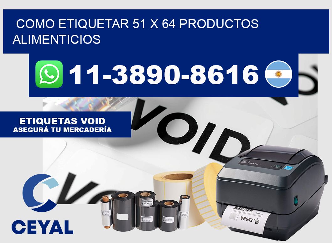 como etiquetar 51 x 64 productos alimenticios