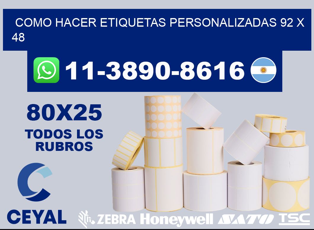 como hacer etiquetas personalizadas 92 x 48