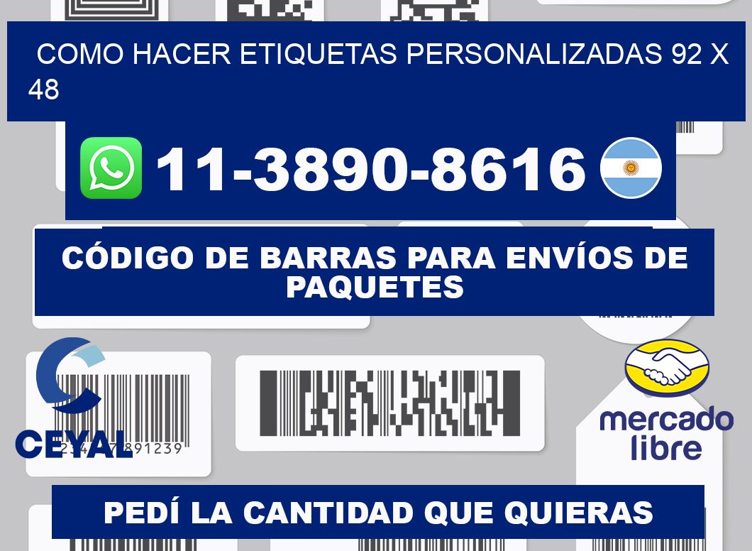 como hacer etiquetas personalizadas 92 x 48