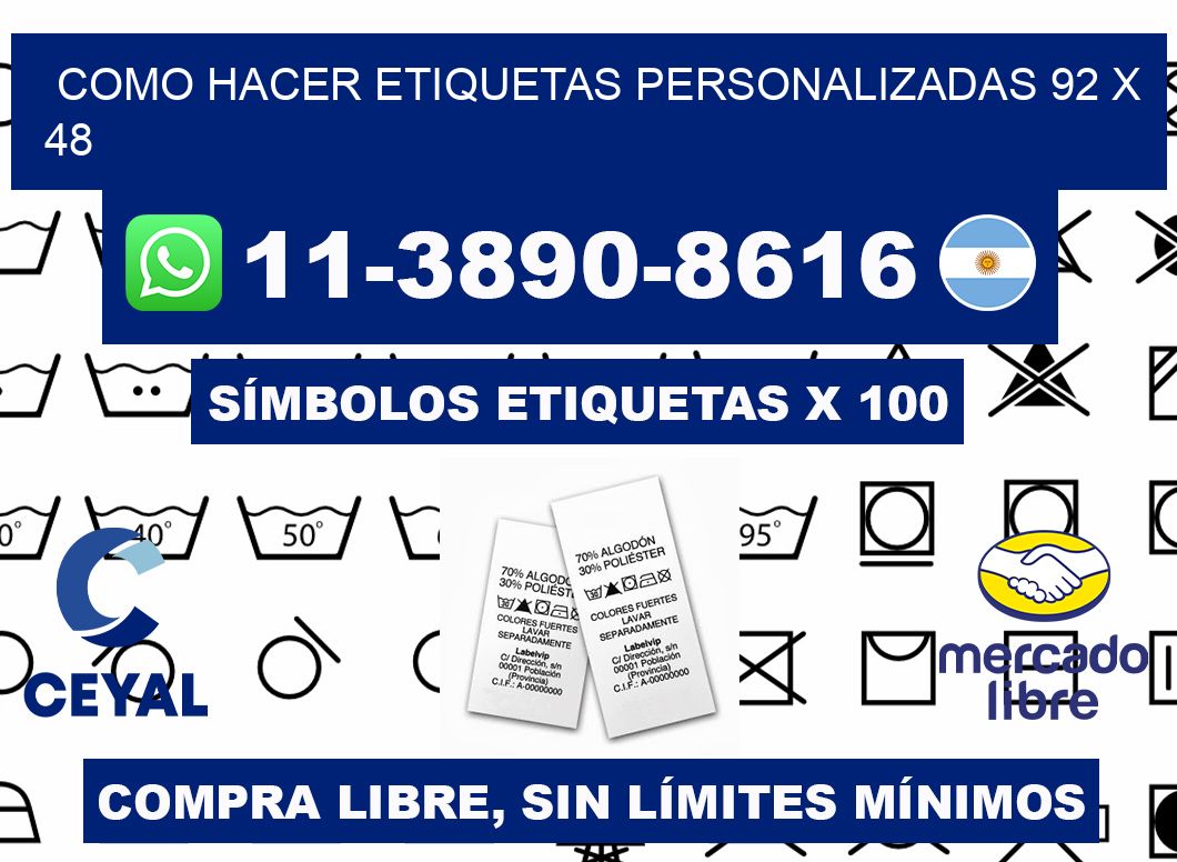 como hacer etiquetas personalizadas 92 x 48