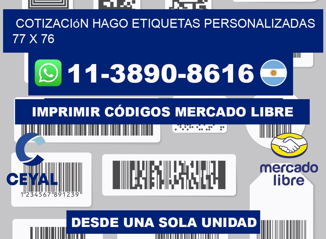 cotización hago etiquetas personalizadas 77 x 76