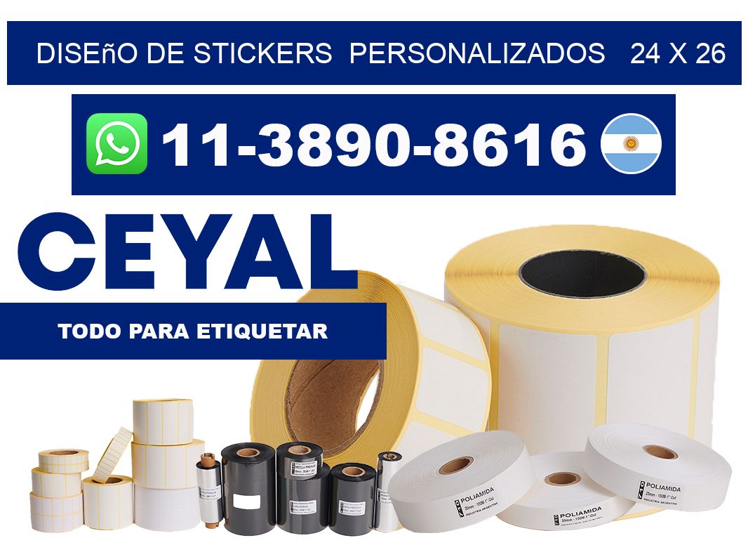 diseño de stickers  personalizados   24 x 26