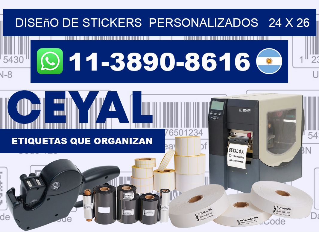diseño de stickers  personalizados   24 x 26