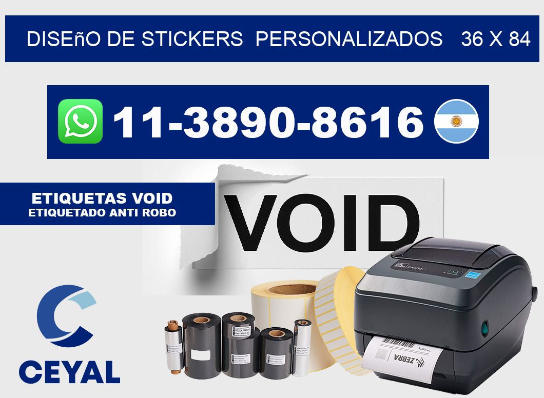 diseño de stickers  personalizados   36 x 84
