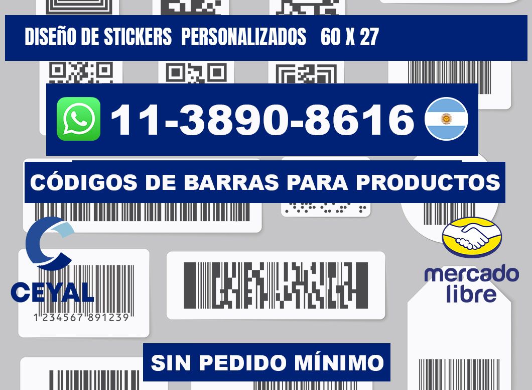diseño de stickers personalizados 60 x 27