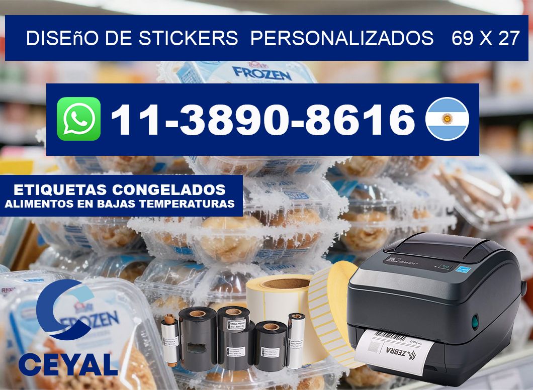 diseño de stickers  personalizados   69 x 27