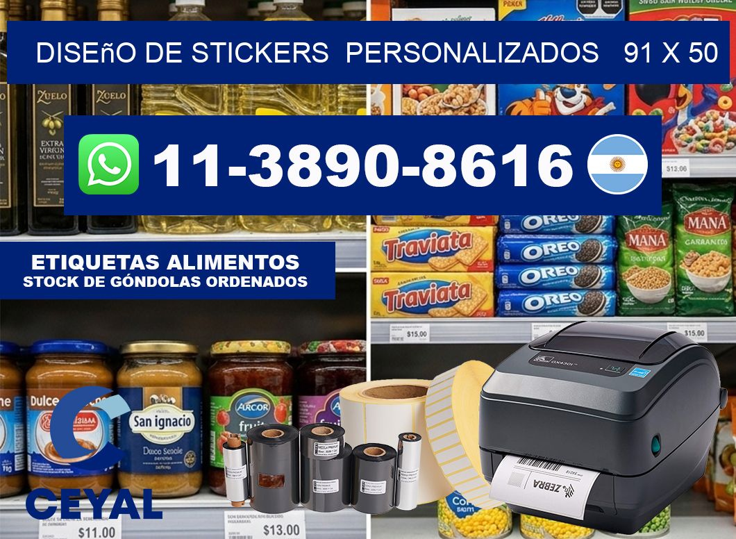 diseño de stickers  personalizados   91 x 50