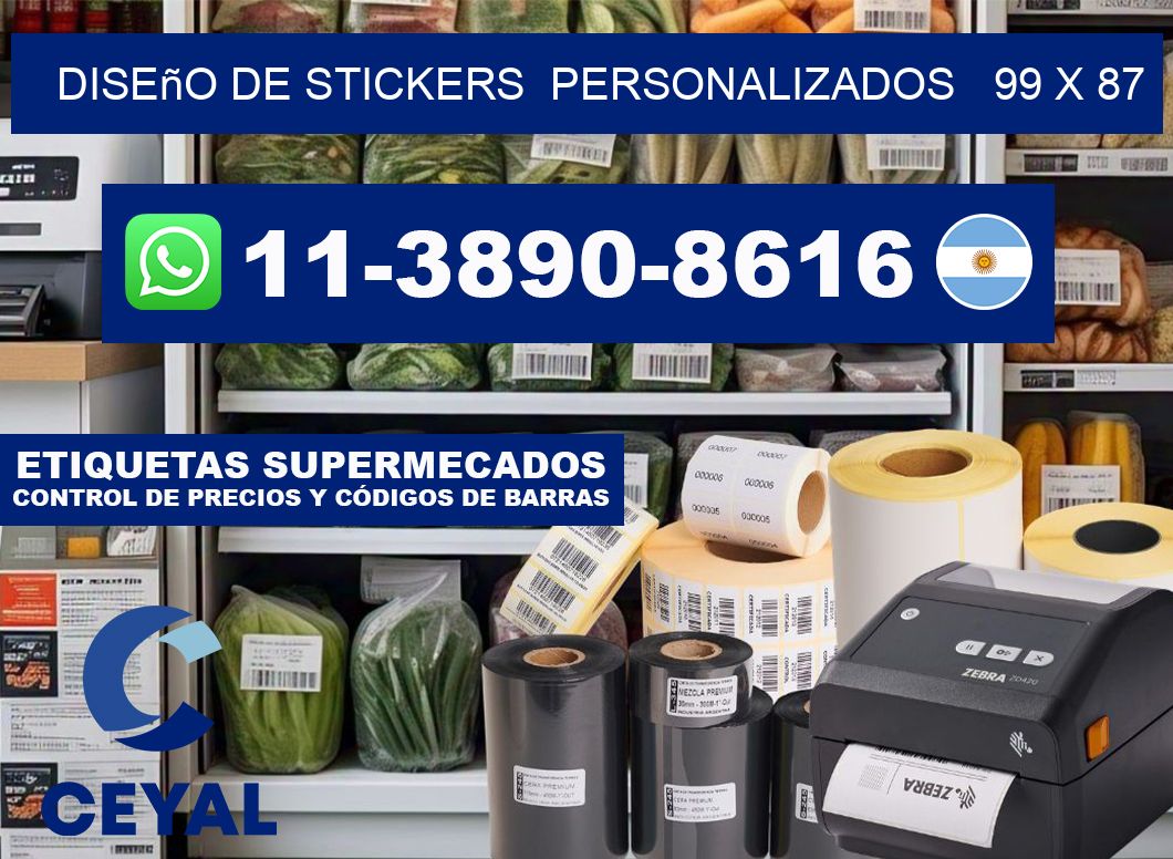 diseño de stickers personalizados 99 x 87