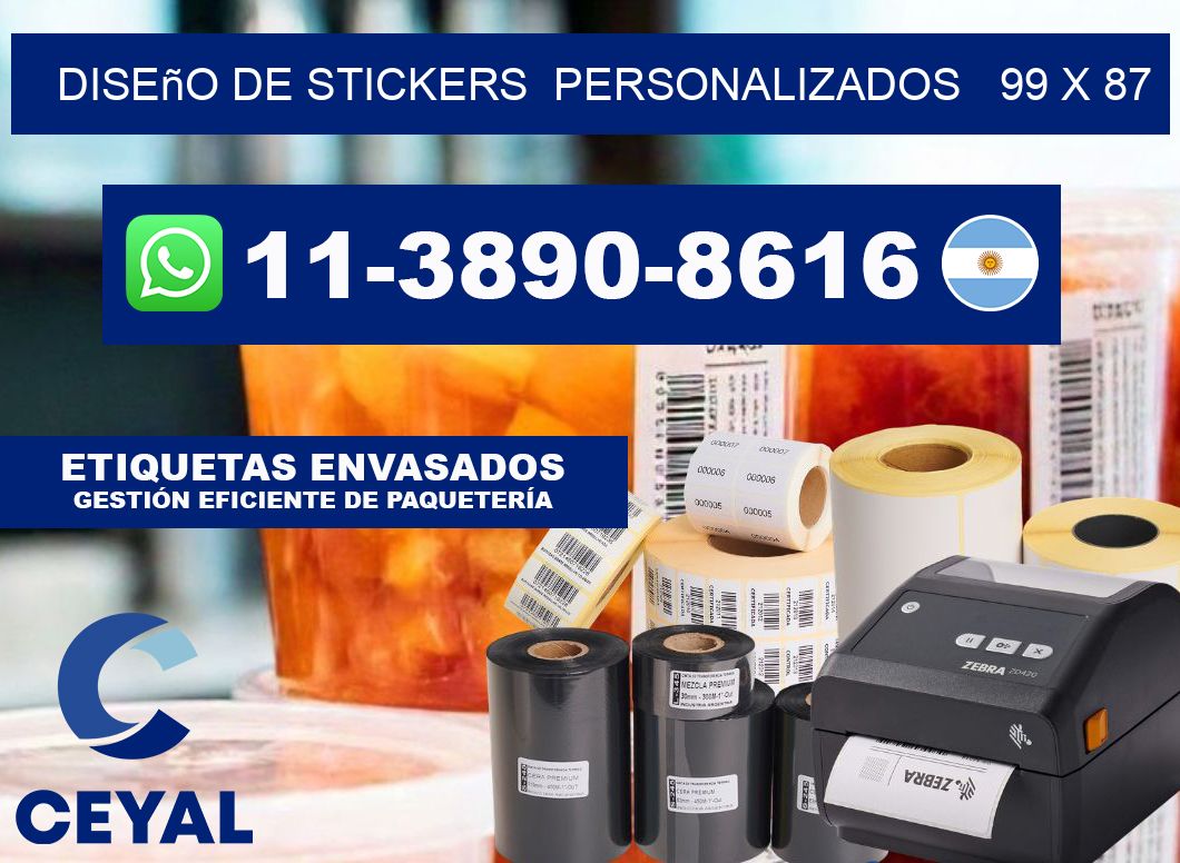 diseño de stickers personalizados 99 x 87