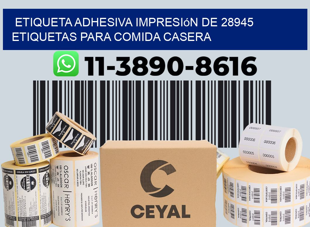 etiqueta adhesiva impresión de 28945 etiquetas para comida casera