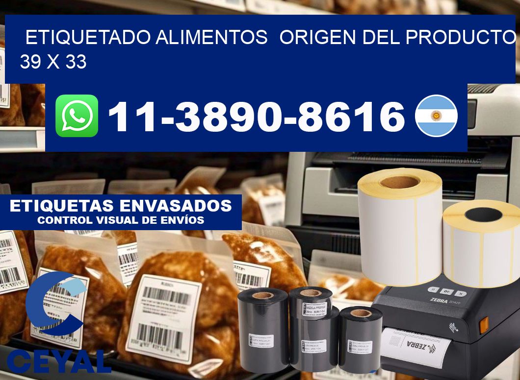 etiquetado alimentos  Origen del producto 39 x 33