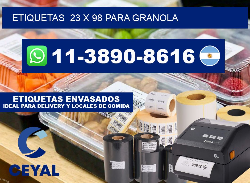 etiquetas 23 x 98 para Granola