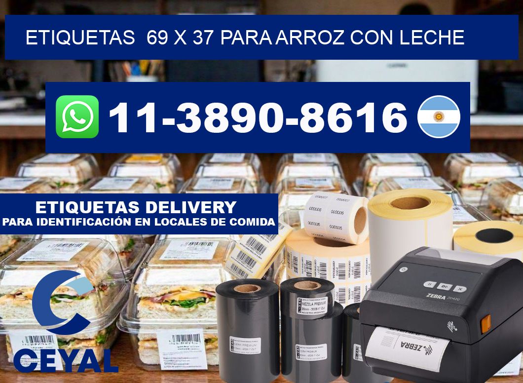 etiquetas 69 x 37 para Arroz con leche