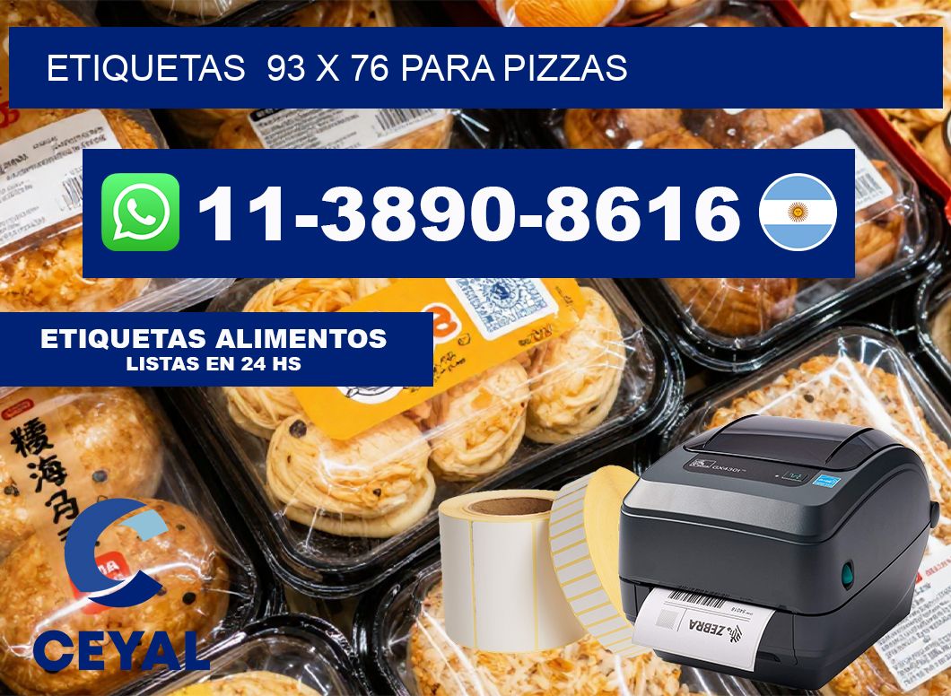 etiquetas  93 x 76 para Pizzas