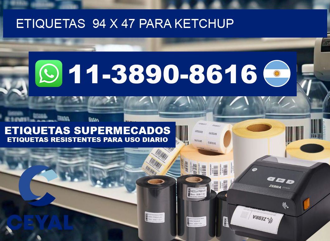 etiquetas  94 x 47 para Ketchup