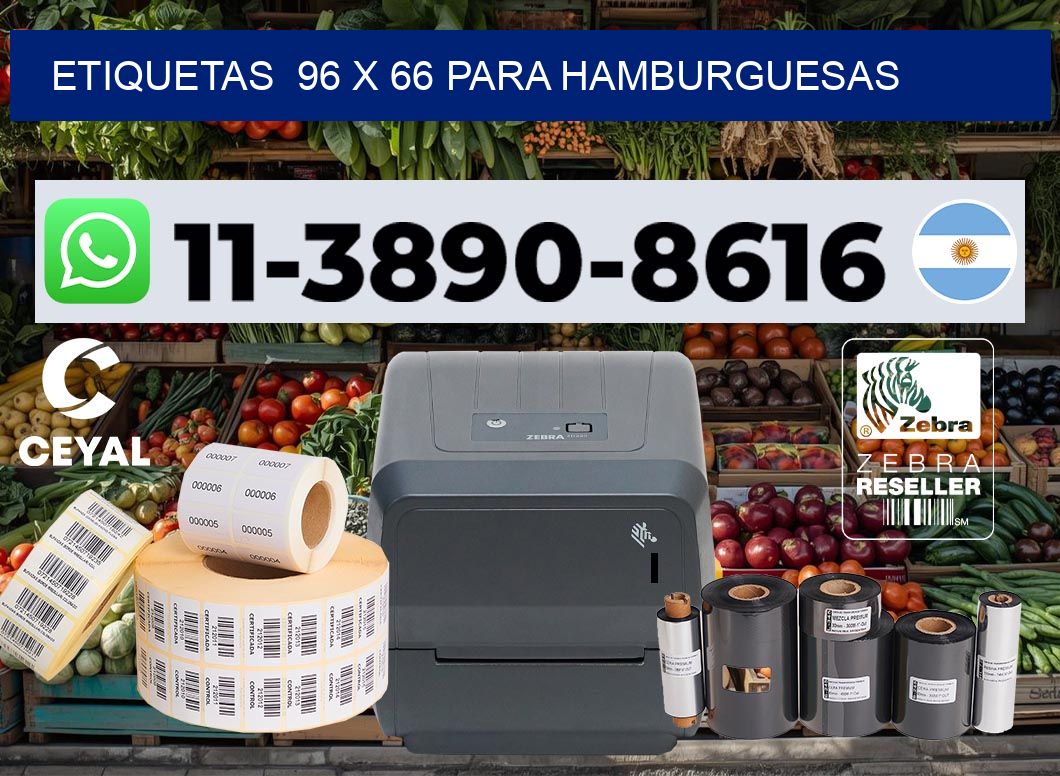 etiquetas  96 x 66 para Hamburguesas