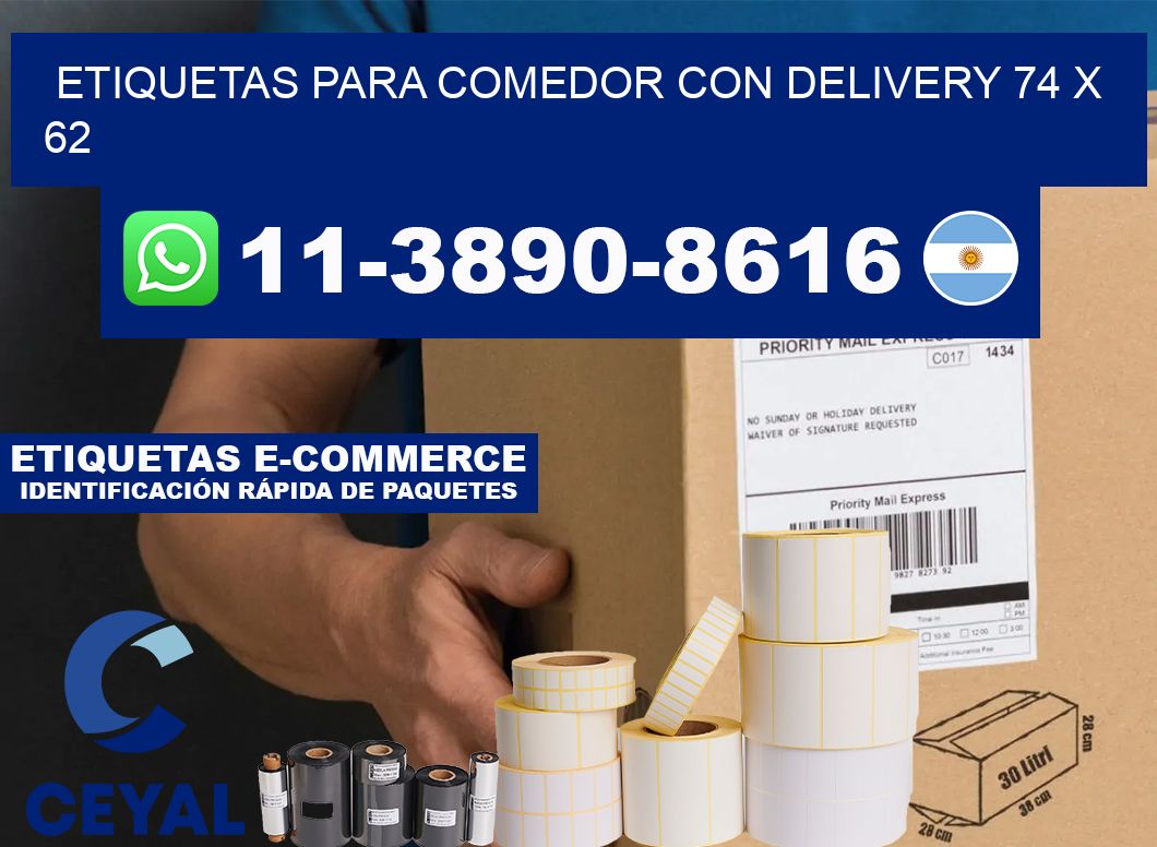 etiquetas para Comedor con delivery 74 x 62