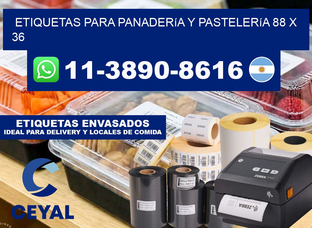 etiquetas para Panadería y pastelería 88 x 36