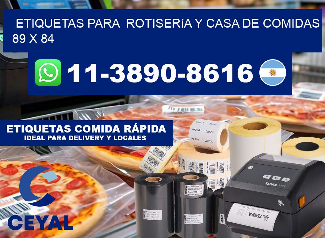 etiquetas para  Rotisería y casa de comidas 89 x 84