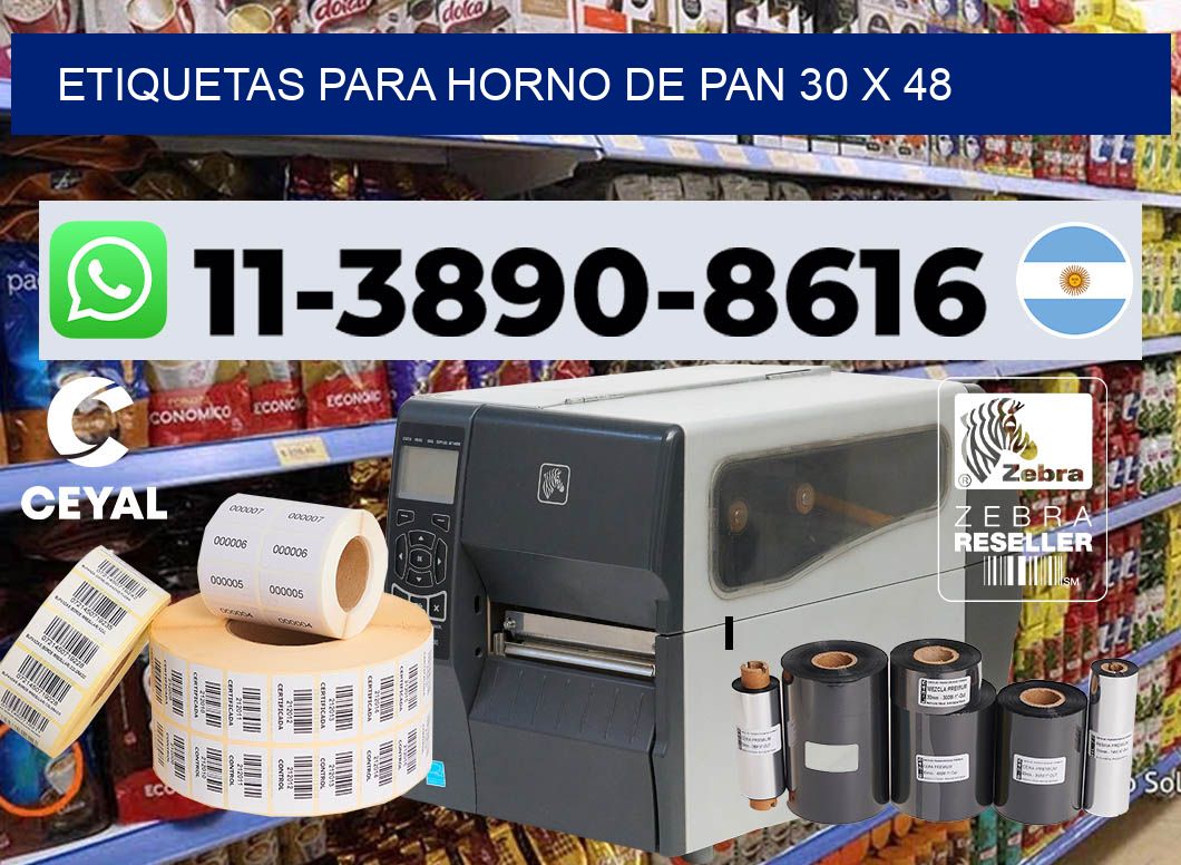 etiquetas para horno de pan 30 x 48