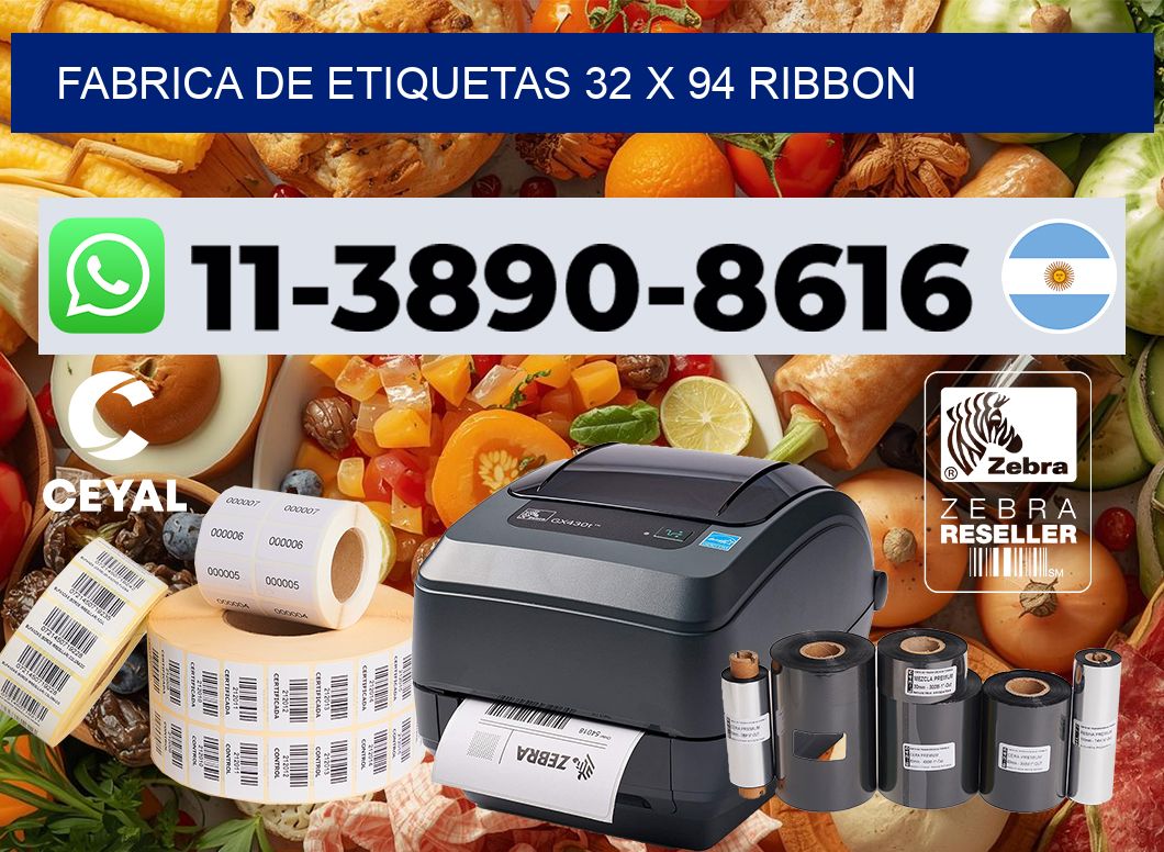 fabrica de etiquetas 32 x 94 ribbon