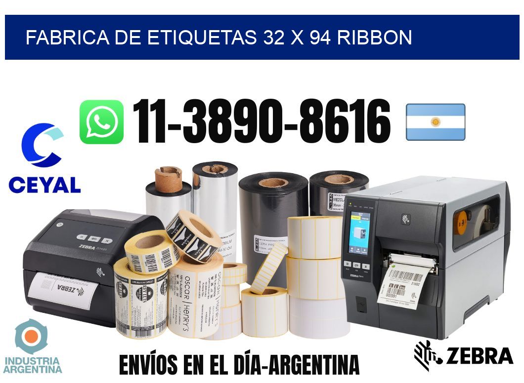 fabrica de etiquetas 32 x 94 ribbon
