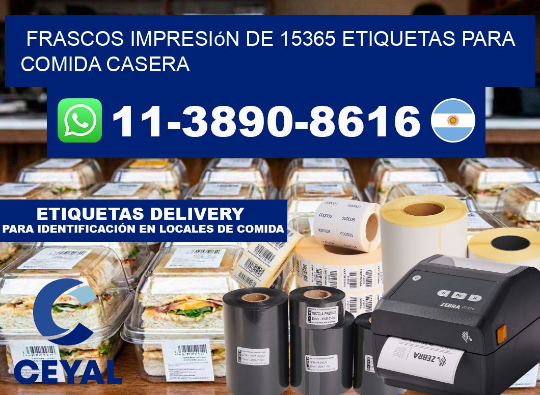 frascos impresión de 15365 etiquetas para comida casera