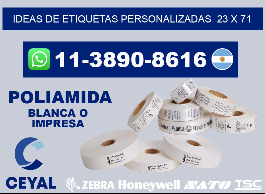 ideas de etiquetas personalizadas  23 x 71