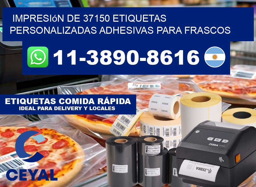 impresión de 37150 etiquetas personalizadas adhesivas para frascos