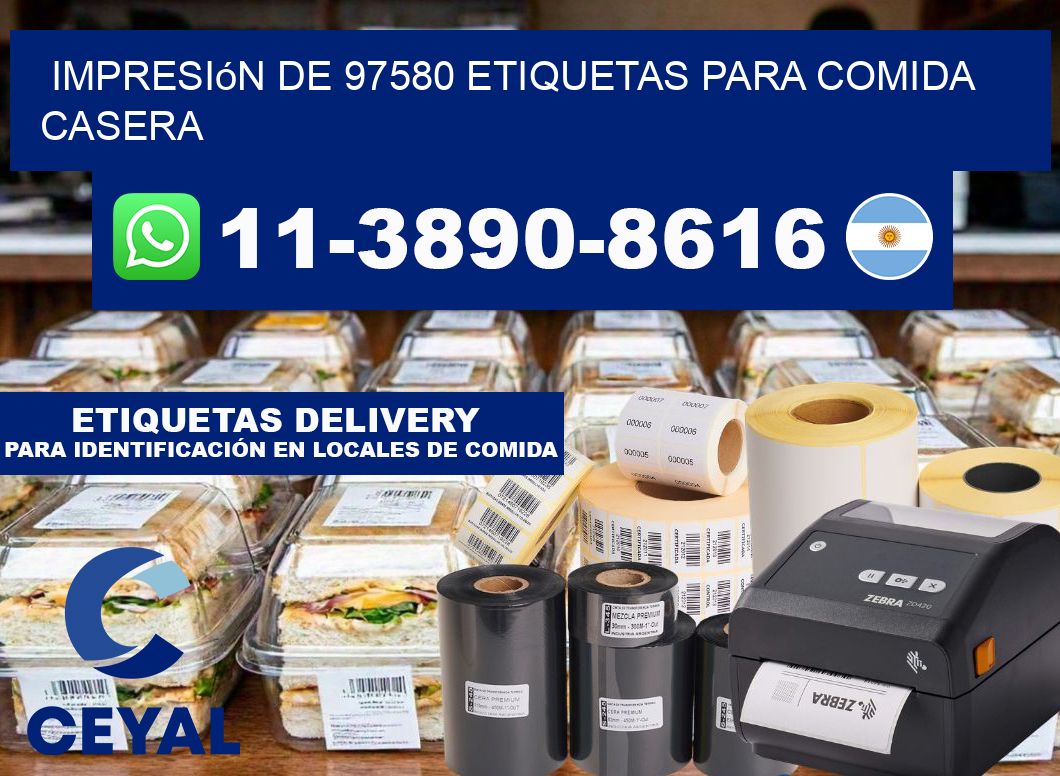 impresión de 97580 etiquetas para comida casera