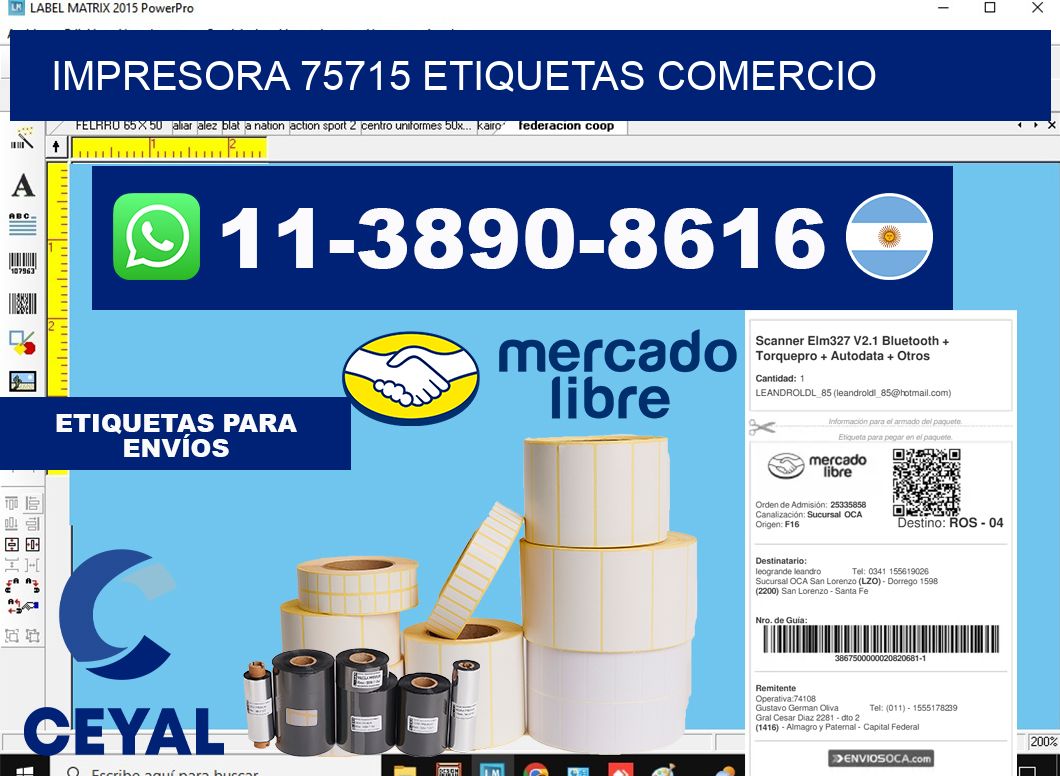 impresora 75715 etiquetas comercio