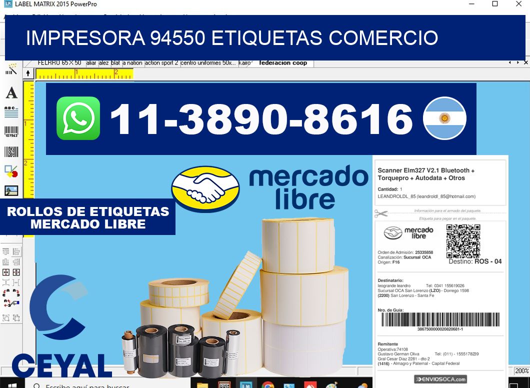 impresora 94550 etiquetas comercio