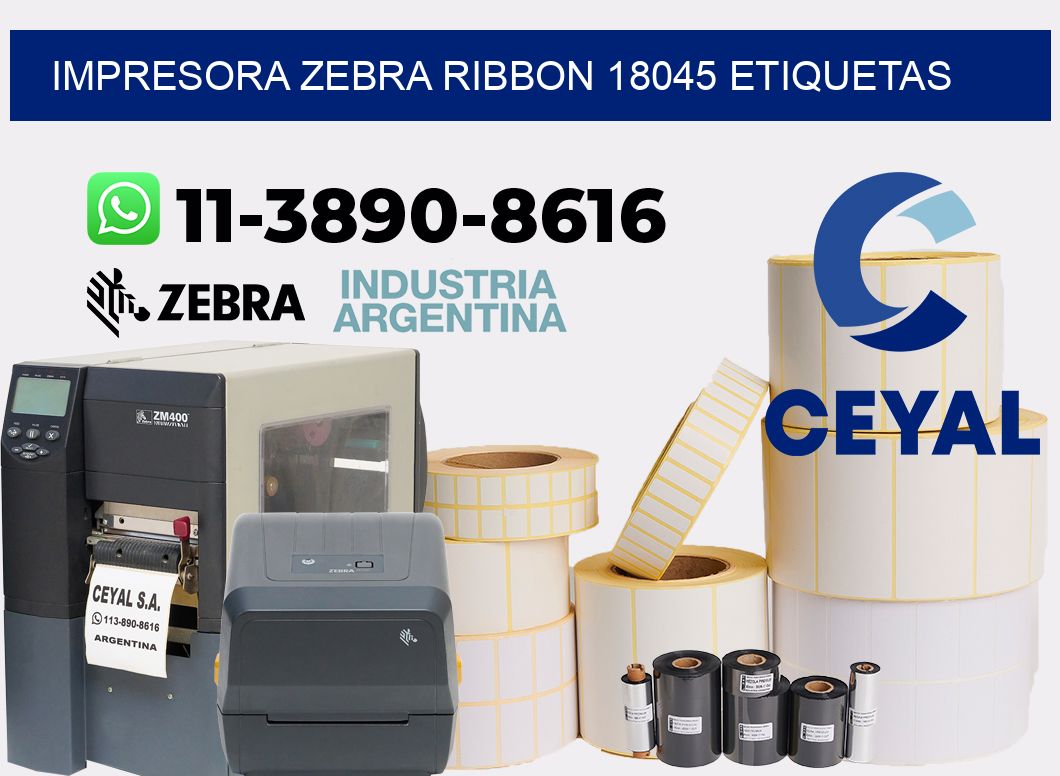 impresora zebra ribbon 18045 etiquetas