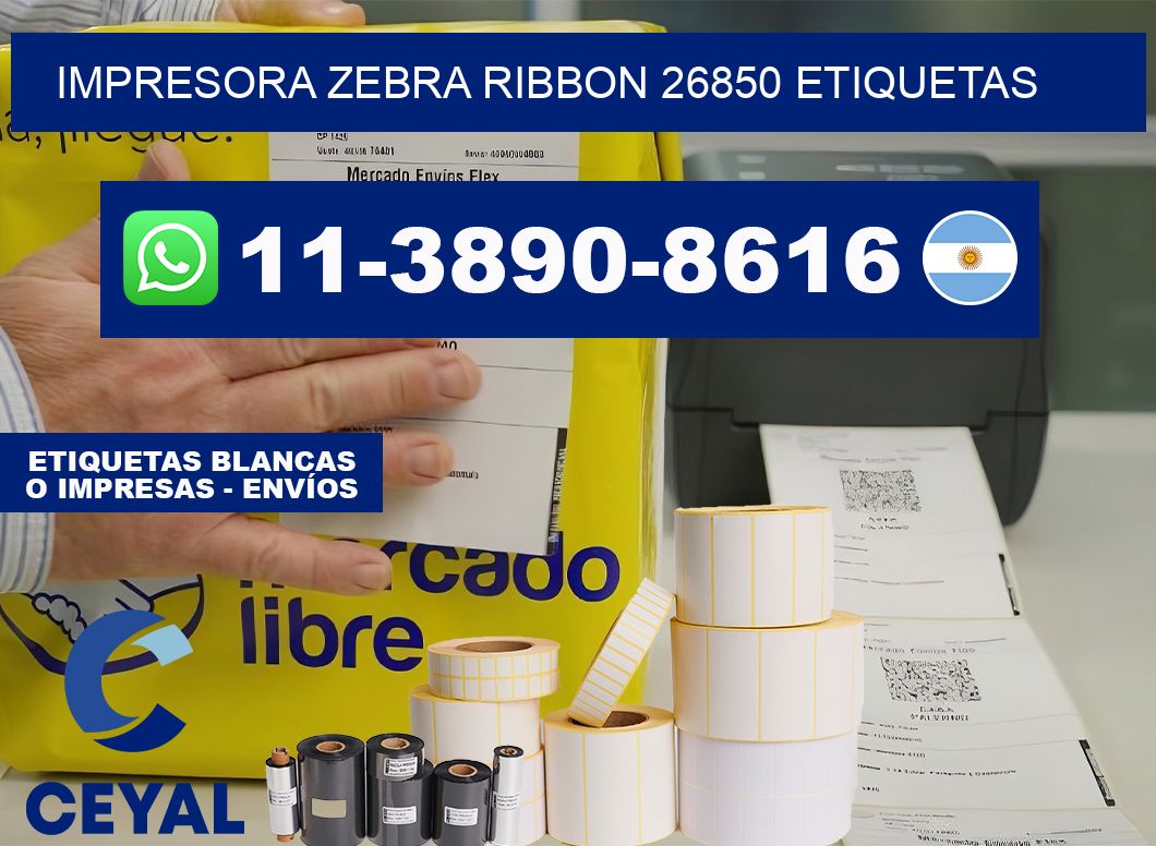impresora zebra ribbon 26850 etiquetas