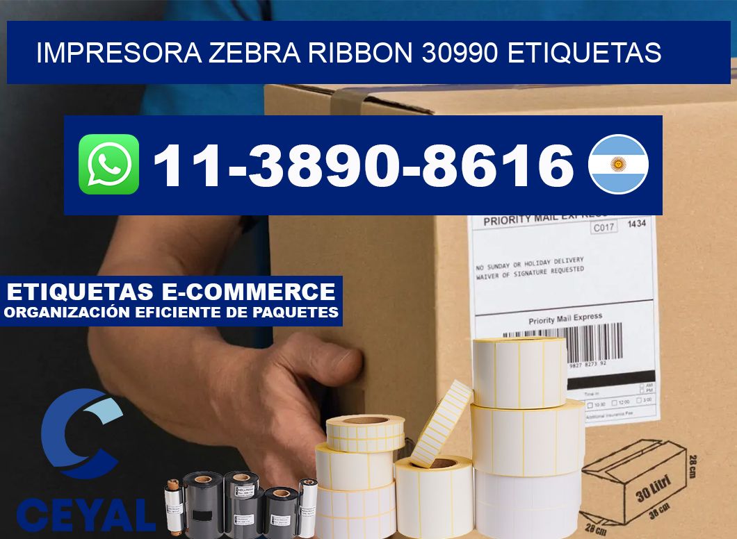 impresora zebra ribbon 30990 etiquetas