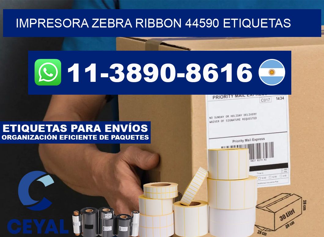 impresora zebra ribbon 44590 etiquetas